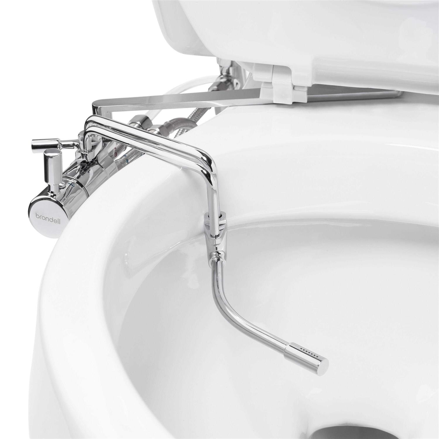 Brondell Side-Mounted All Metal Attachable Bidet with Adjustable Spray Wand