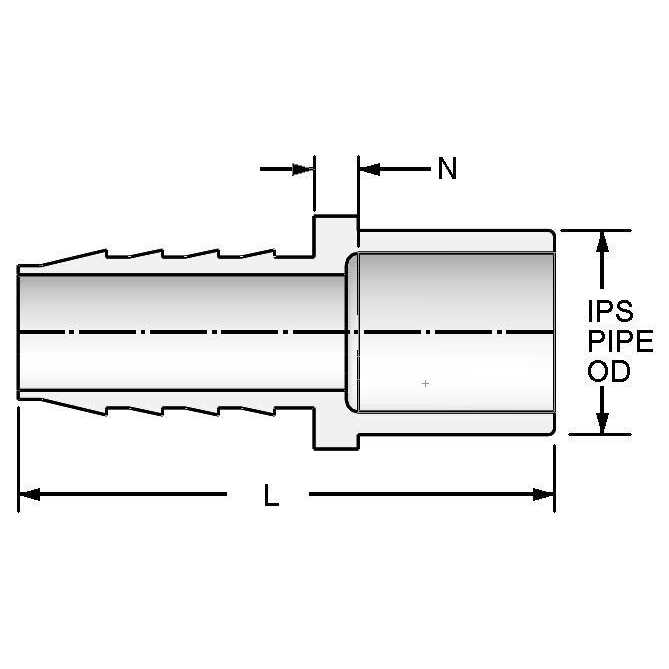 Spears 460-015 1.50 in. PVC Adapter Insert x Spigot SCH40 - Image 3