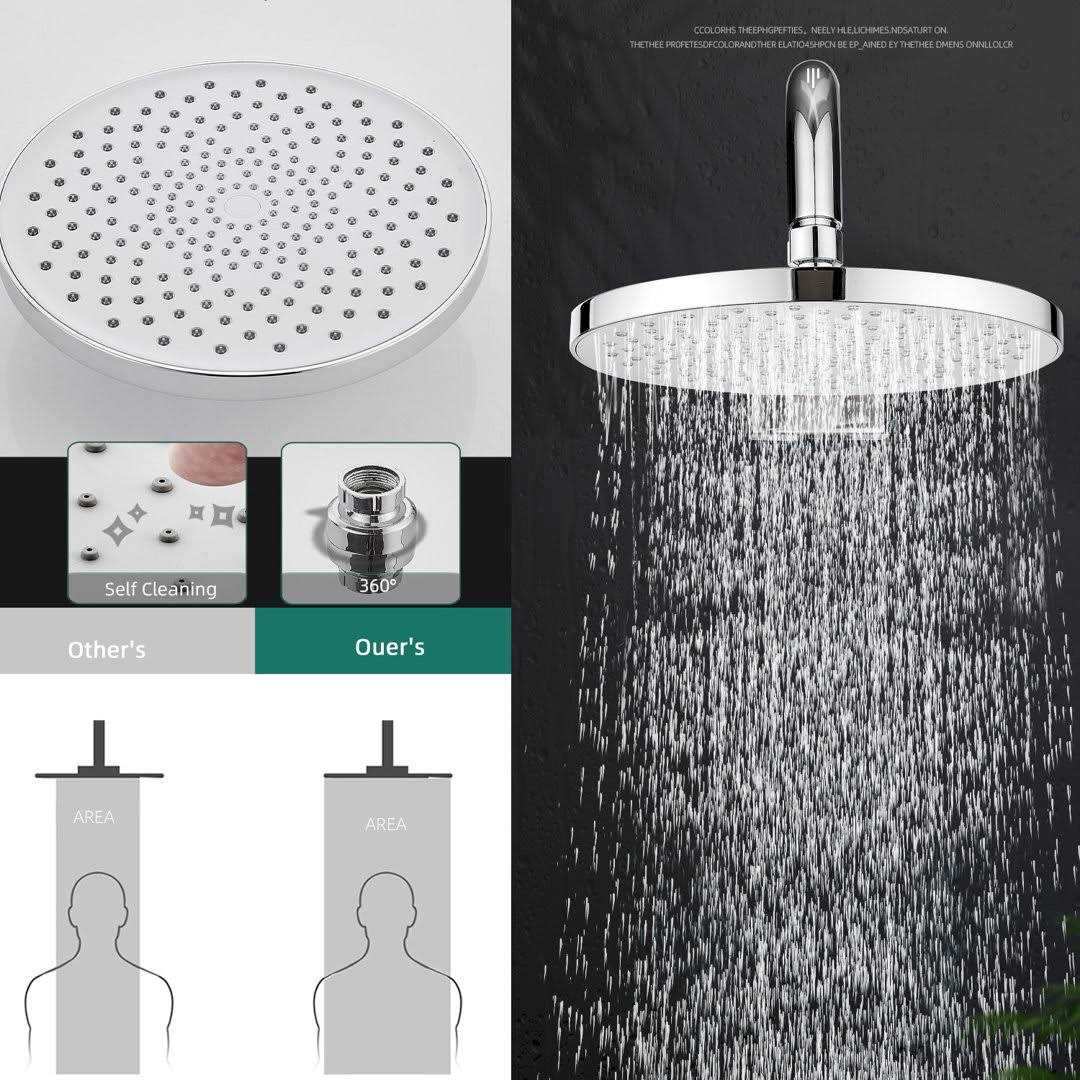 ELLO&ALLO 2-Handle 2-Spray Handheld Tub and Shower Faucet with 8 in. Shower Head Combo - Image 5