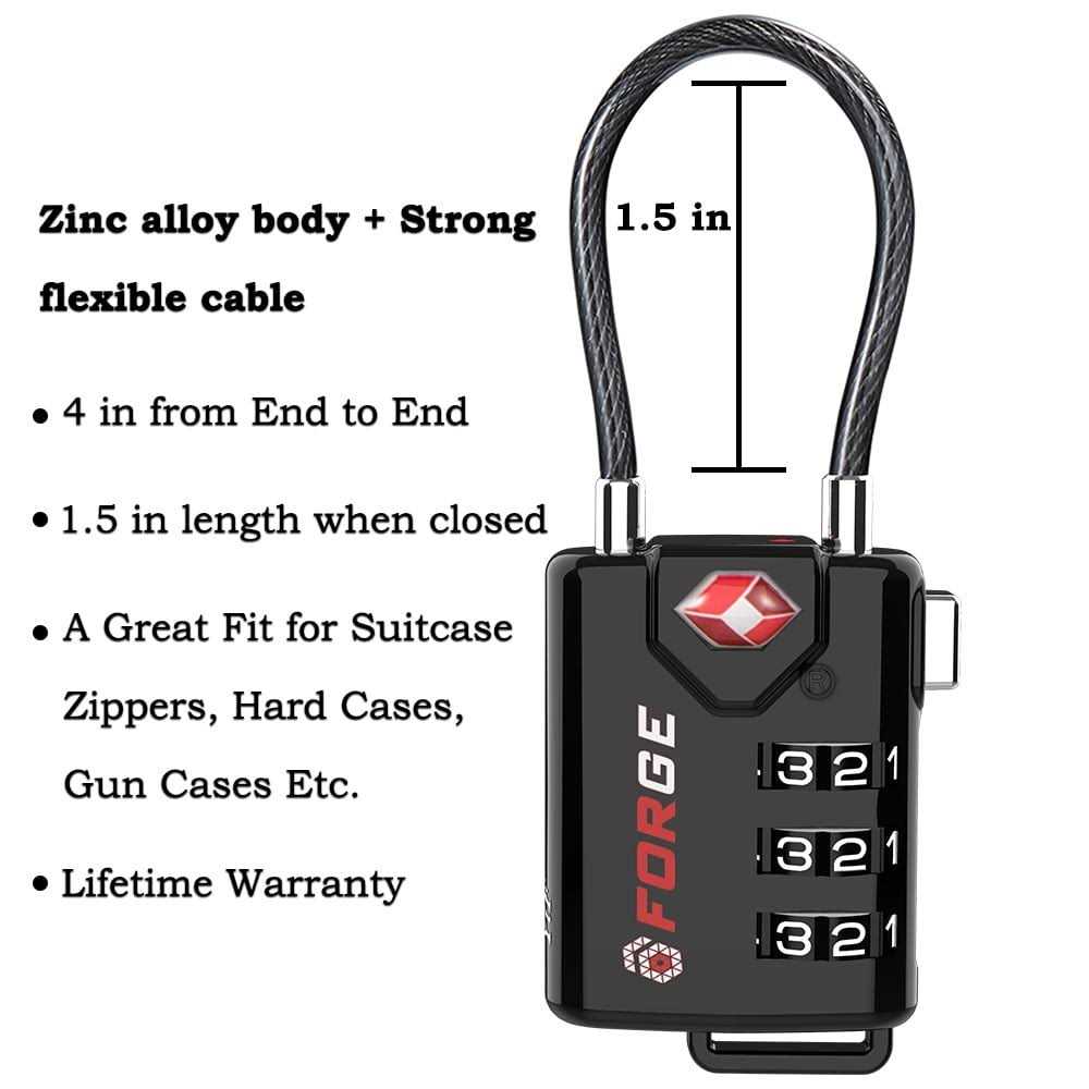 Forge TSA Approved Cable Luggage Locks - Image 4